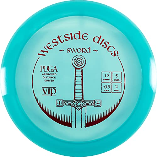 Westside Discs VIP Sword Disc Golf Disc, Men and Women, Family Outdoor Games, Straight Flying Distance Driver, 170g+ Stamp Color Will Vary - color: Turquoise