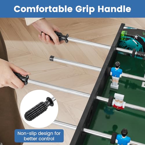 GYMAX Foosball Table, 37 Inch Soccer Table Game with 2 Balls, Manual Scorers, Sturdy MDF Construction for Game Room, Home, Office, Family Night