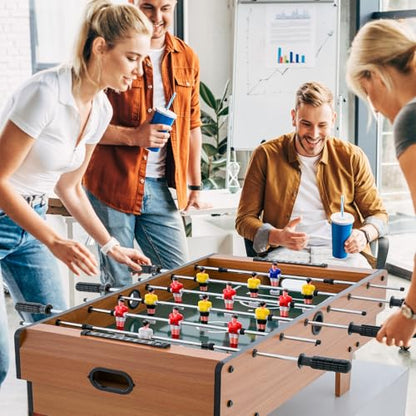 Giantex 4-in-1 Multi Game Table, Combo Foosball Game Table Top w/Billiards, Ping Pong, Push Hockey for Home, Game Room, Family Night & Arcade, Wood Combination Game Table Set for Adults - color: Natural