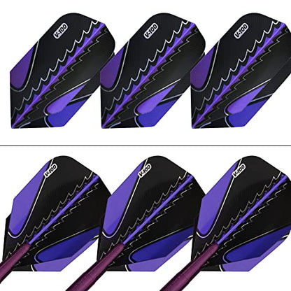 Viper Black Flux 90% Tungsten Conversion Darts, Professional Darts Steel Tip and Soft Tip Dart Set for Sisal and Electronic Dartboards, 20 Grams - color: Purple