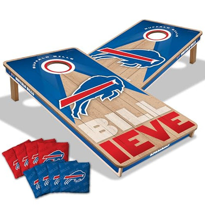 YouTheFan NFL 2' x 4' Slogan Series Professional Wood Cornhole Game with Logo Bags - color: Buffalo Bills