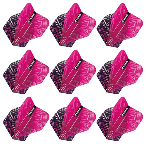 RED DRAGON Yin Yang Double Sided Dart Flights 3 Sets Per Pack (9 Dart Flights in Total) - color: Pink and Black