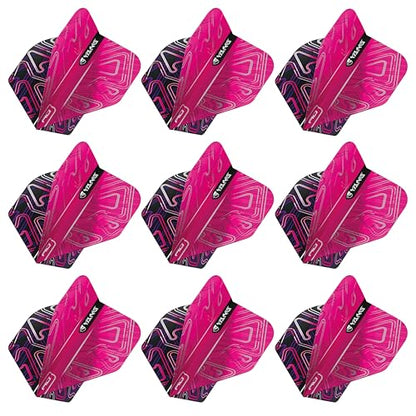 RED DRAGON Yin Yang Double Sided Dart Flights 3 Sets Per Pack (9 Dart Flights in Total) - color: Pink and Black
