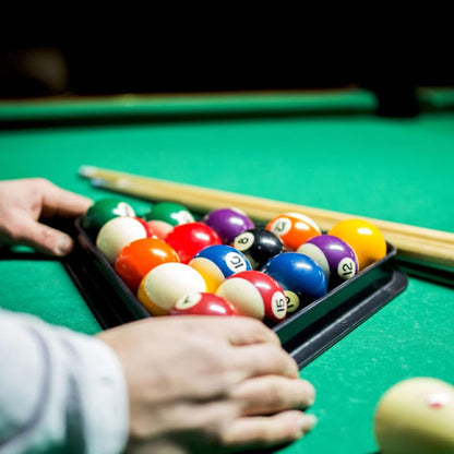 Toddmomy Mini Billiard Triangle Rack Pool Table Ball Organizer Billiard Frame for Home Parties Clubs Fits - size: 19.30X19.30X2.80CM