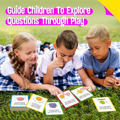 70 Conversation Cards, 4 Category Mindful Talk for Students, Authentic & Meaningful Question Cards for Parents, Kids, Classroom Activity & Road Trip - Improve Expression, Communication, Social Skill