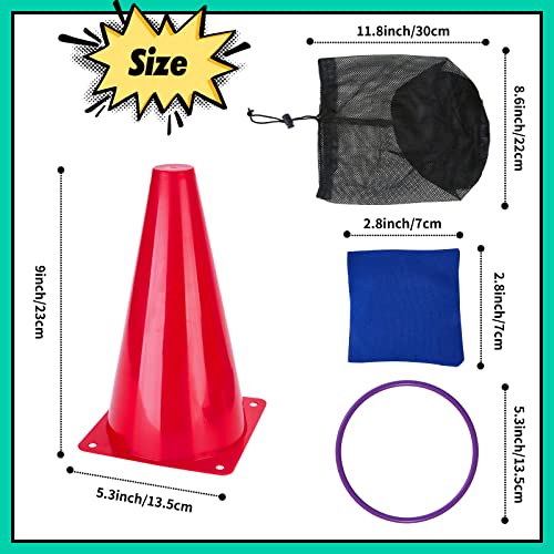 53PCS Outdoor Lawn Carnival Games Bean Bags Ring Toss Set Potato Sack Race Bags Egg and Spoon Race Party for Kid Adult Family，Birthday Party Family Reunion Outside Field Day Games Easter - color: 53PCS