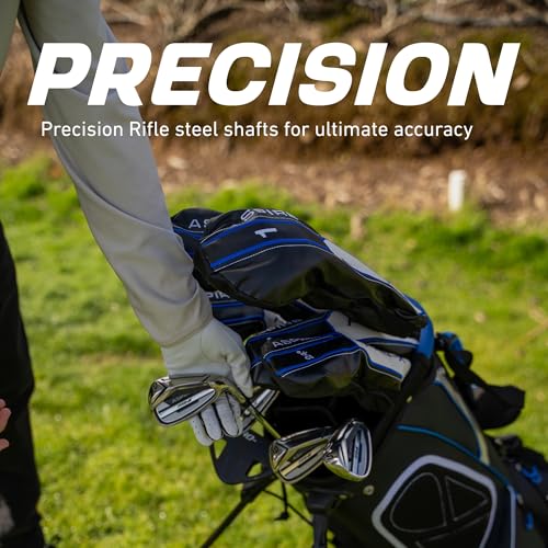 Aspire PRO-X Men’s 19-Piece Golf Set – Titanium Driver, Wood, 3-5 Hybrids, 6-SW Irons, Putter, Stand Bag, 5 Headcovers and Cover – RH - size: Tall Size +1"