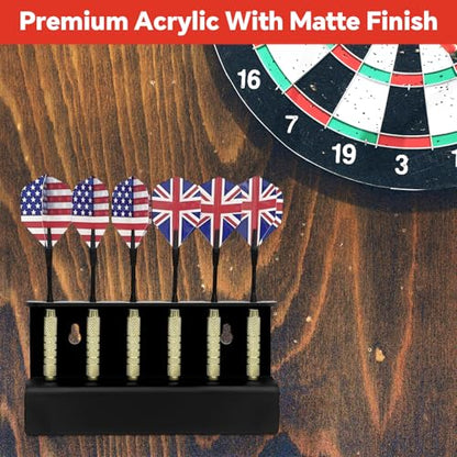 Black Acrylic Dart Holder Wall Mount, Stylish Display & Storage Solution for 12 Darts (Darts Not Included)