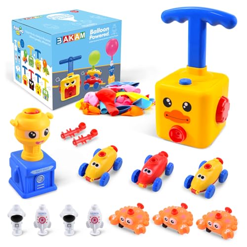 BAKAM Toddler Toys 3-4 for Boys Girls, Balloon Launcher & Powered Car Set, Fun Toddlers STEM Toy Balloon Pump Cars Racer Kit for Kids 3-5 (Duck) - style: Duck