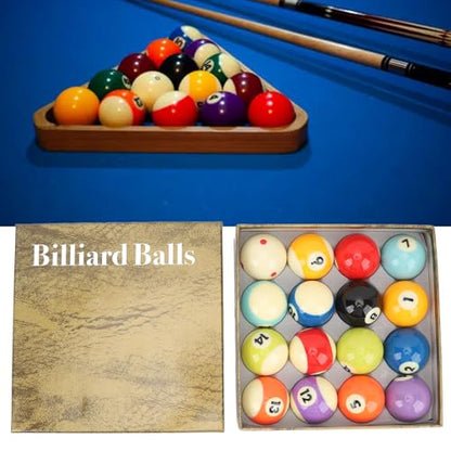 Billiard Balls Complete 16 Ball Set, Billiard Pool Balls, Professional Regulation Size Billiards Pool Balls Set, Resin High Friction Prevention, Pool Table Accessories
