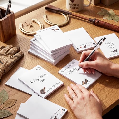 Ctosree 12 Pcs Sport Sticky Notes Paper Memo Pads for Locker Notes, to Do Lists, School Office Home, Gifts for Sport Lovers & Team Rewards (Equestrian) - style: Equestrian