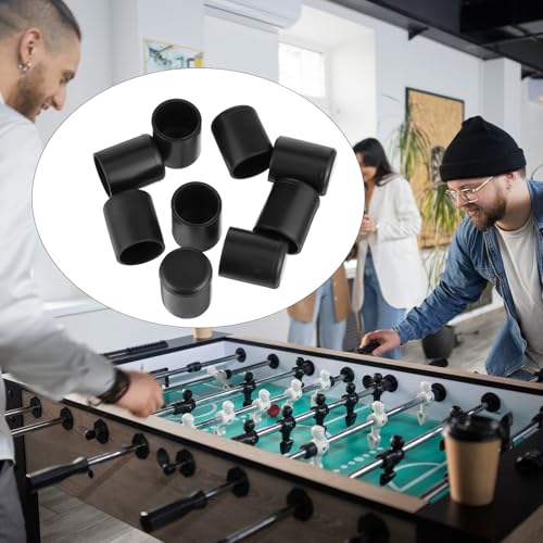 SynHHergyx 16 Pcs Foosball End Caps, 15.8mm Black Foosball Table Cover Parts Rod End Cap Universal Safety Rubber Flexible Ends Caps for Standard Tables Accessories Tip Protectors