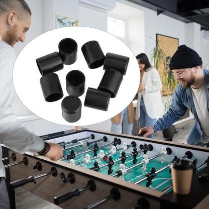 SynHHergyx 16 Pcs Foosball End Caps, 15.8mm Black Foosball Table Cover Parts Rod End Cap Universal Safety Rubber Flexible Ends Caps for Standard Tables Accessories Tip Protectors