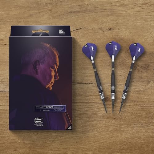 Target Darts Phil Taylor Power 9-Five Gen 10 20G 95% Tungsten Soft Tip Darts Set