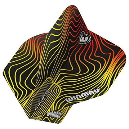 WINMAU Prism Alpha Solar Design Dart Flights - Standard Shape 100 Micron Polymetronic Flights for Stable Throw Control, Replacement Flights for Steel & Soft Tip Darts, 3 Sets (9 Flights)