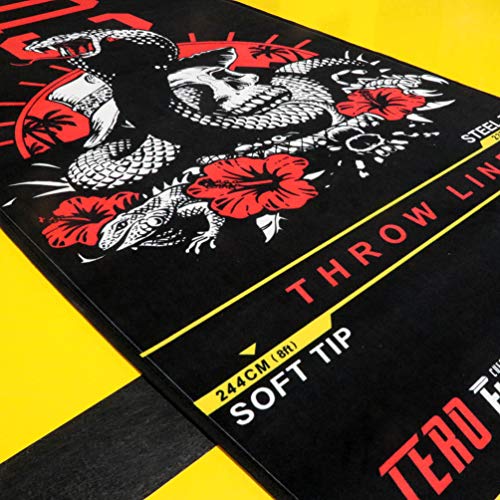 CUESOUL Heavy Duty Darts Mat Includes Both Official Soft & Steel Tip Throwline