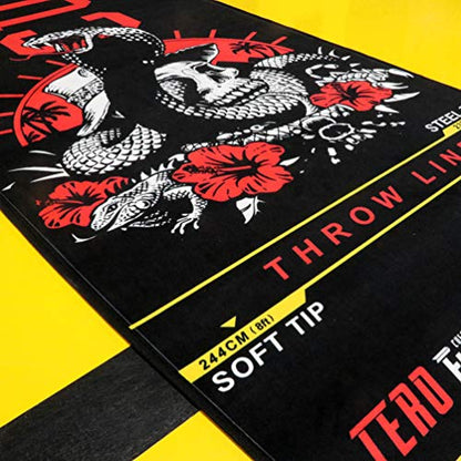 CUESOUL Heavy Duty Darts Mat Includes Both Official Soft & Steel Tip Throwline