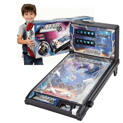 Electronic Tabletop Pinball Game - Retro Arcade Machine with Lights, Sounds and Scoreboard, Desktop Ball Shooting Toy for Family Kids, Birthday Party