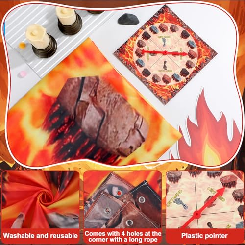 Giant Floor Games - Lava Themed Pose Balance Game, Lava Party Game, Indoor Outdoor Interactive Games For Adults - Promotes Physical Activity, Family Board Gameplay Mat for Home Lawn Yard