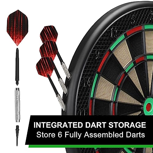 PATIKIL Electronic Dart Board, Digital Soft Tip Dartboard Set with LCD Displays, 27 Games and 243 Variants with 6Pcs Darts, 24 Tips, Support 16 Players