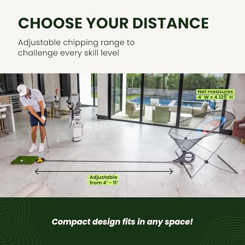 Perfect Practice Putting Mat & Chipping Net, Indoor & Outdoor Putting Green, Chipping Mat for Home & Office, Premium Golf Training Aids for Putting Practice with Realistic Turf, Golf Gifts for Men - style: Chipping Net (11')