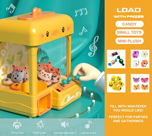 cxjoigxi Large Claw Machine for Kids Adults with Prizes, Adjustable Sound & Light, Mini Vending Machine, Electronic Arcade Crane Game, Candy Dispenser Toy for Girls Boys Birthday Gifts, Duck
