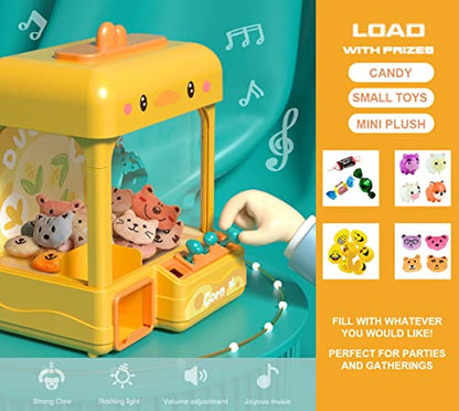 cxjoigxi Large Claw Machine for Kids Adults with Prizes, Adjustable Sound & Light, Mini Vending Machine, Electronic Arcade Crane Game, Candy Dispenser Toy for Girls Boys Birthday Gifts, Duck
