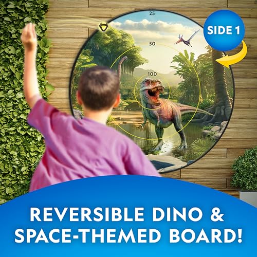 National Geographic Kids Glow in The Dark Dart Board for Kids - Dart Ball Game Set with 28" Reversible, Glowing Dartboard and Sticky Balls, Indoor Games - style: Glowing Dartboard Set