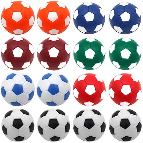BQSPT 32mm Foosball Balls Foose Balls Table Soccer Game Replacement Foosballs 16pcs,Foosball Multicolor Official 32mm Mini Table Footballs Ball Accessory (16 Pack)