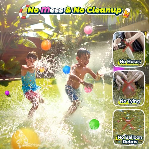 Reusable Water Balloons, Water Bombs Splash Ball, Magnetic Water Ball for Outdoor Games, Summer Party(8Pcs) - size: 8 PCS