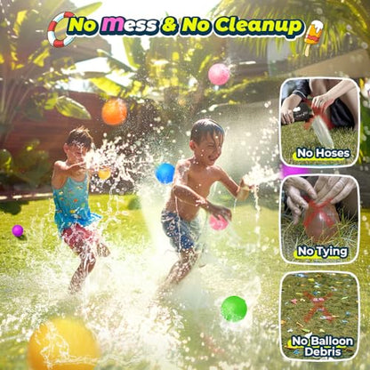 18Pcs Reusable Water Balloons for Kids, Pool Beach Water Toys for Boys and Girls, Outdoor Summer Toys for Kids Ages 3-12 - size: 18 PCS