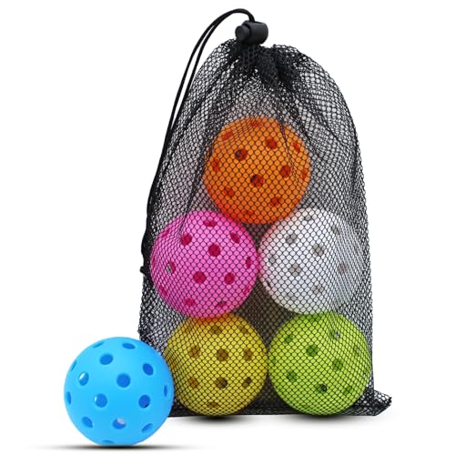 Magicorange Pickleball Balls,USAPA Approved 40 Holes Outdoor Pickleballs - color: Multicolour, size: 6 Pack