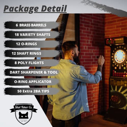 Soft Tip Darts Set - Professional Darts with Customizable Configuration, Aluminum & Plastic Shafts, O-Rings, Flights, Dart Tool, 50PC Extra 2BA Tips - color: 18g-Grey D-STC10444