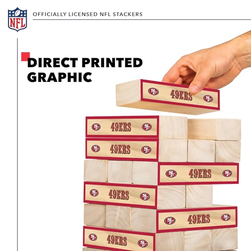 Wild Sports NFL Giant Stacking Wooden Blocks – Tumbling Tower Classic Family Game Stacks – Great Gift for Any Football Fan! - color: San Francisco 49ers