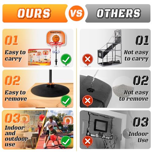 Indoor Basketball Hoop,Mini Tabletop Basketball Hoop Set with Two Balls, Mini Hoops for Desk Table Bed Office Bedroom Basketball Toys for Kids and Adults - style: Clips and Suction Cups