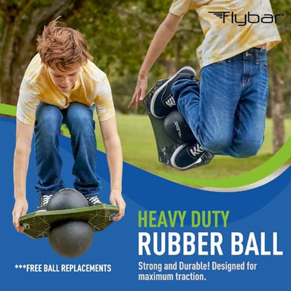 Flybar LED Pogo Trick Ball for Kids Balance Bounce Board w/Anti-Slip Deck - color: Camo