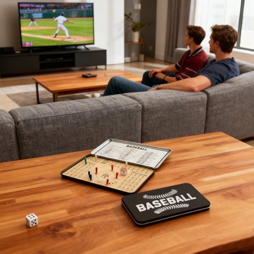 Tabletop Baseball Board Games, Knuckle Dice Travel Game for Adults, Fun Party and Family Night Table Games (Baseball) - color: Baseball
