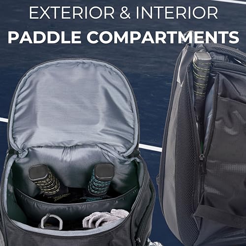 Athletico 35L Pickleball Backpack - Pickleball Bags for Men or Women Includes Pickleball Ball Holder - color: Black