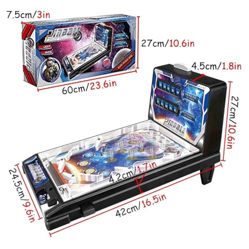 PHATM Desktop Marble Arcade Electronic Pinball Game Machine with Lights Sounds Retro Mini Tabletop Game Arcade Machine for Small Rooms or Apartments