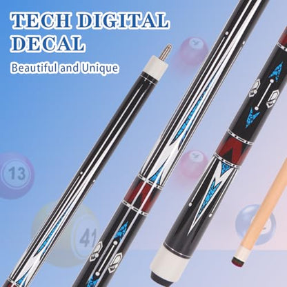 58 inch Canadian Maple Billiard Pool Cue Stick, 13mm 1/2 Maple Billiard Pool Stick, House Bar Pool Table Sticks for Men(Numerous Styles to Choose from) - color: P06