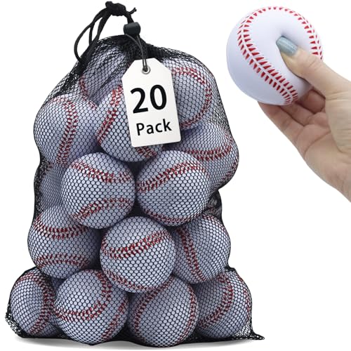 Magicorange Baseball,Foam Baseballs Training Baseballs Unmarked Practice Baseball for Hitting, Soft Toss, Batting, Fielding, Pitching - color: White, size: 20 Pack