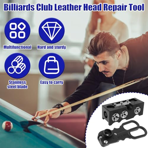 11-in-1 Billiards Pool Cue Tip Shaper, Pool Cue Accessories, Pool Cue Tips Replacement Kit, Pool Cue Repair Kit Billiards Accessories with Blade and Wrench for Replacement and Shaping Cue Tips