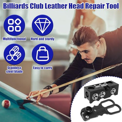 11-in-1 Billiards Pool Cue Tip Shaper, Pool Cue Accessories, Pool Cue Tips Replacement Kit, Pool Cue Repair Kit Billiards Accessories with Blade and Wrench for Replacement and Shaping Cue Tips