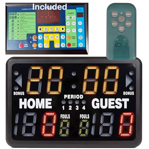 Multisport Indoor Tabletop Scoreboard with remote control, Black