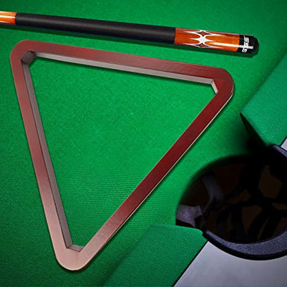 GSE Games & Sports Expert Deluxe Heavy Duty Solid Wood Billiard 8-Ball Triangle / 9-Ball Diamond Pool Ball Racks for 2-1/4" Pool Balls, Billiards Accessories - color: Mahogany, style: 8-Ball Triangle Rack