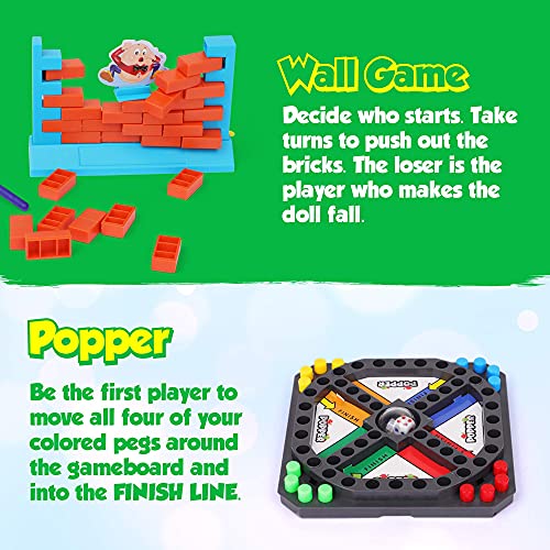 Travel Games 4-in-1 Airplane Travel Essentials, Road Trip Essentials Kids Fun Games, Easy Storage & Travel Friendly, Critical Thinking and Brain Development Skills