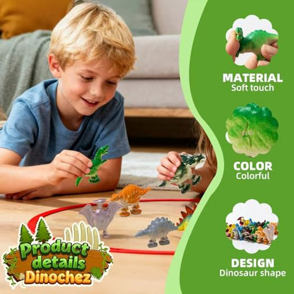 Unleash Prehistoric Fun Dinosaur Magnet Chess Game - 20 Vibrant Dino Stones with String & Storage Bag, Addictive Portable Strategy Toy for Family Game Night & Stocking Stuffers