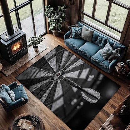 Dart Board Area Rug, Darts Area Rug, Sports Theme Gaming Rugs, Play Rugs for Playroom, Washable Non Slip Soft Low Pile Darts Carprt for Living Room, Game Room (6' x 9'(Rectangular)) - size: 6' x 9'(Rectangular)