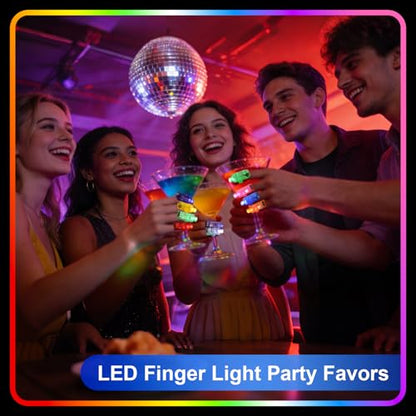 50pcs Finger Lights in 8 Colors, Glow in the Dark Party Favors Supplies for Kids Adults, Easter Egg Hunt Fillers LED Party, Carnival Birthday Concert Gifts Accessory - style: Mixd-50pcs