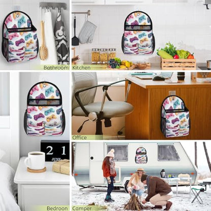 Wall Hanging Organizer Bag Gaming Consoles Wall Hanging Storage Bag with Pockets Wall Organizer Storage for Kitchen, Bedroom, Bathroom, RV Camper - size: 1 PCS